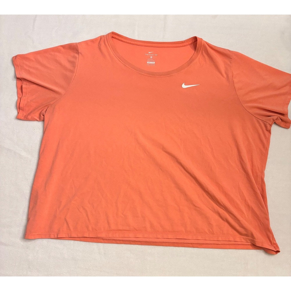 Nike Dri-FIT Athletic Cut T-Shirt Pink Womens Plus Size 3X Short Sleeve Tee
